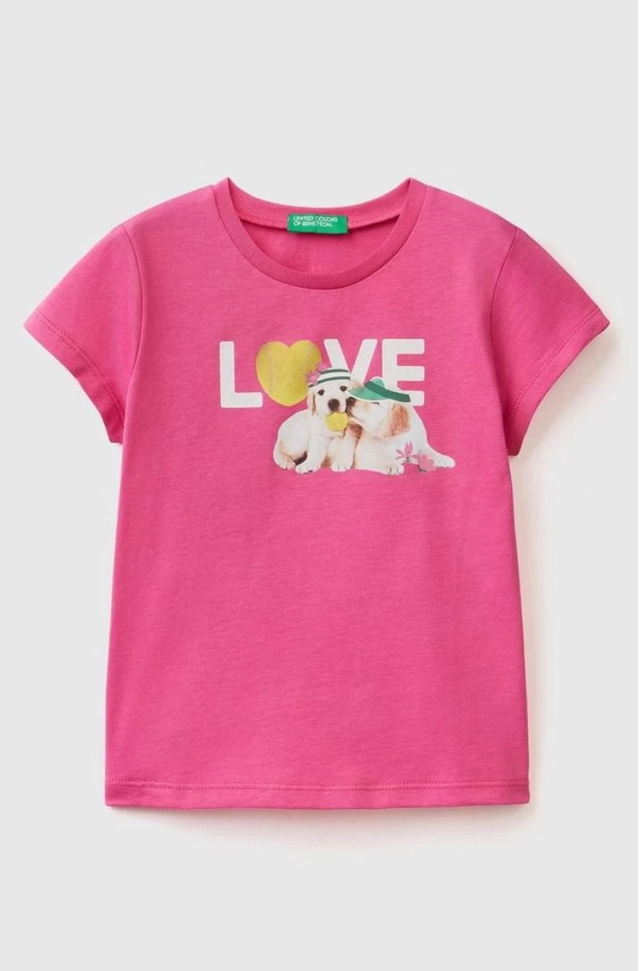 Benetton Girls' Cotton Printed T-Shirt - Soft & Stylish Tee for Kids