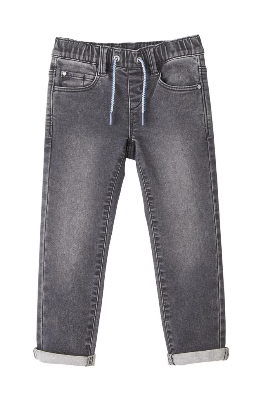 S.OLIVER Boys' Light Gray Slim Fit Drawstring Jeans for Comfort and Style