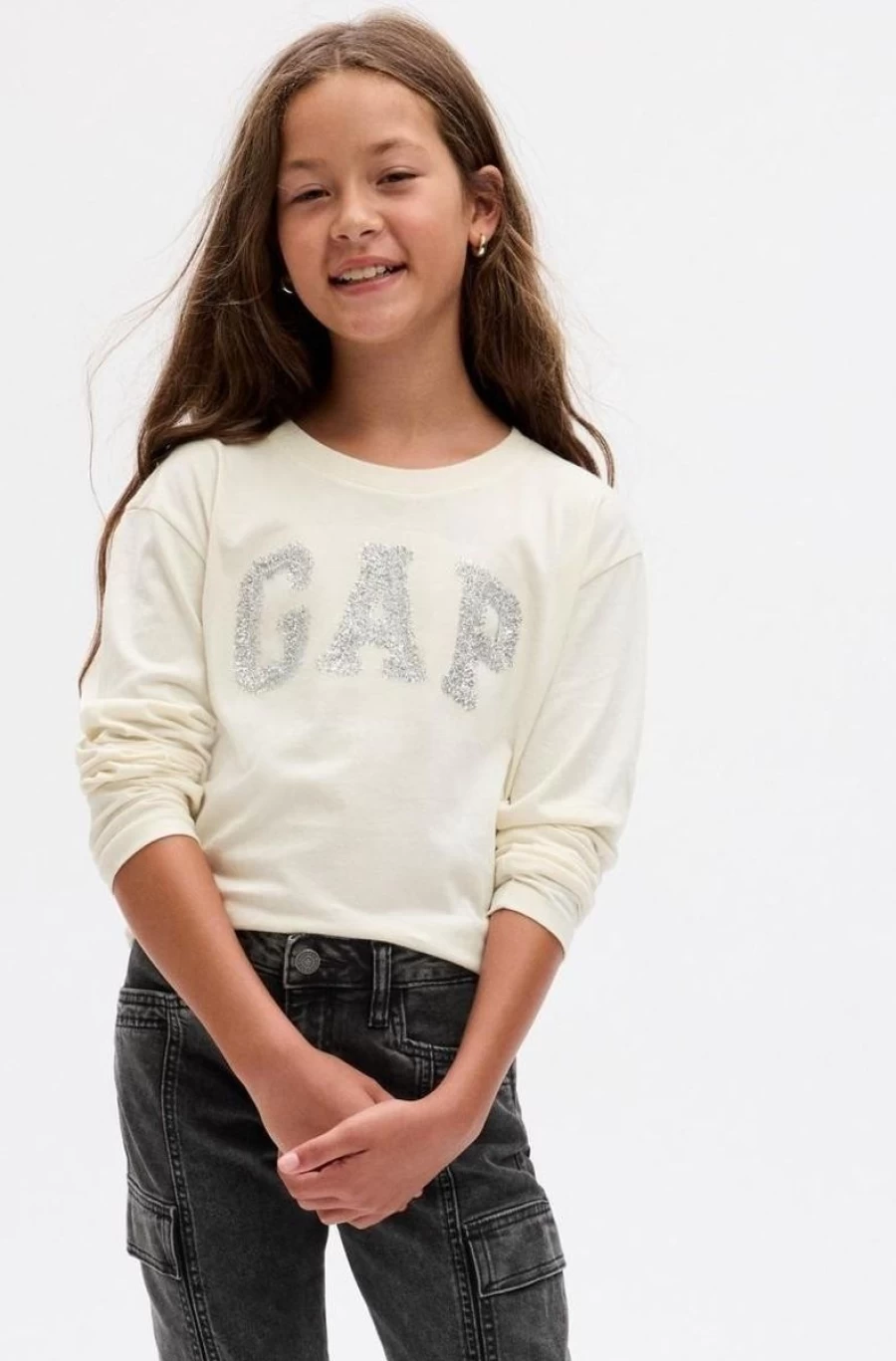 GAP Girls 100% Organic Cotton Arch Logo Graphic Tee - Soft Kids T-Shirt