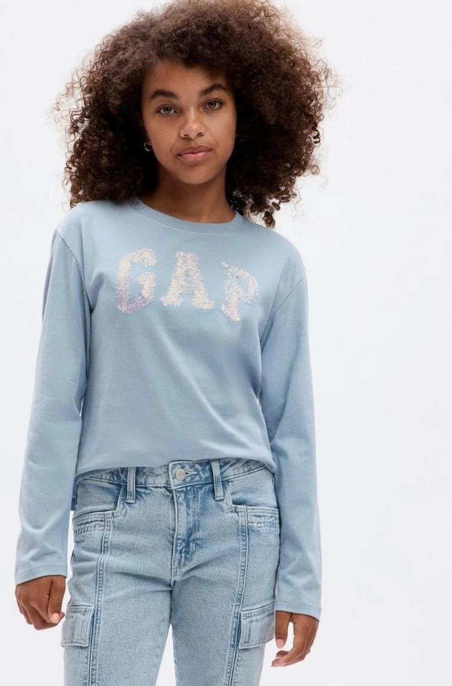 GAP Girls 100% Organic Cotton Arch Logo Graphic Tee - Soft Kids T-Shirt