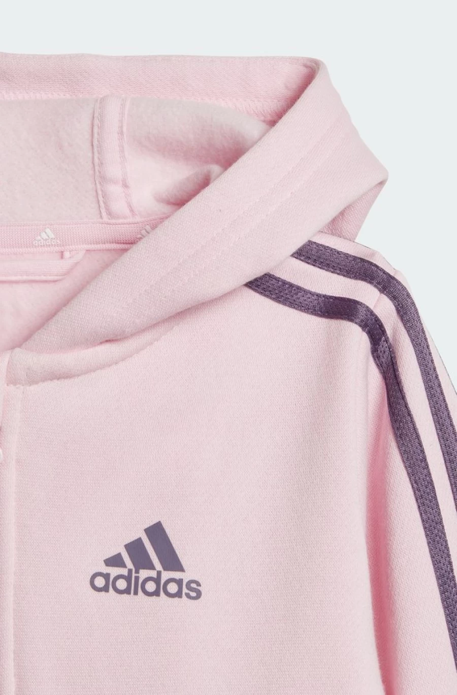Adidas Girls' Essentials Full-Zip Hooded Jogger Set - Comfortable Athletic Two-Piece Outfit