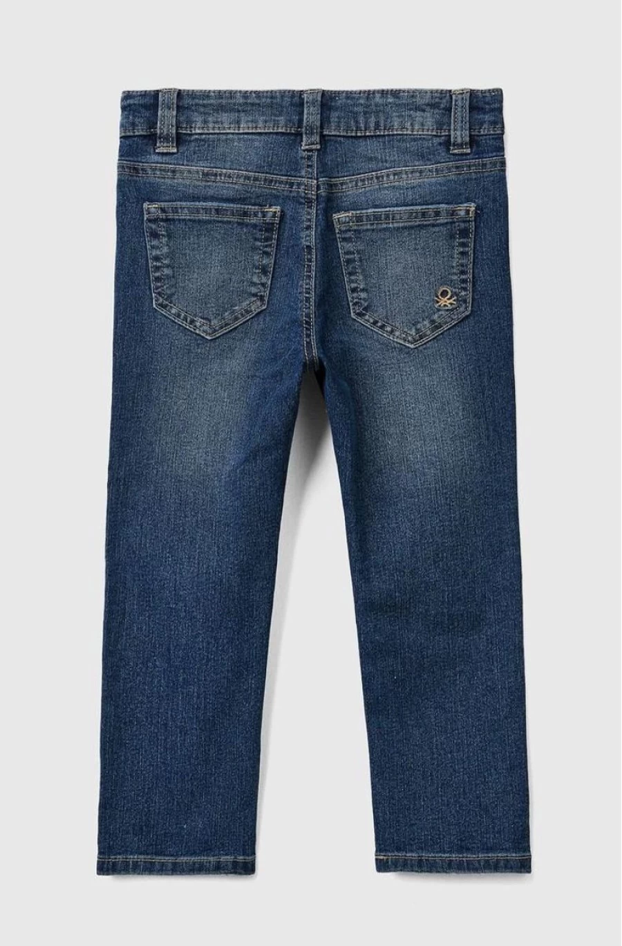BENETTON Boys' Eco-Friendly Blue Slim Fit Recycled Jeans for Sustainable Fashion