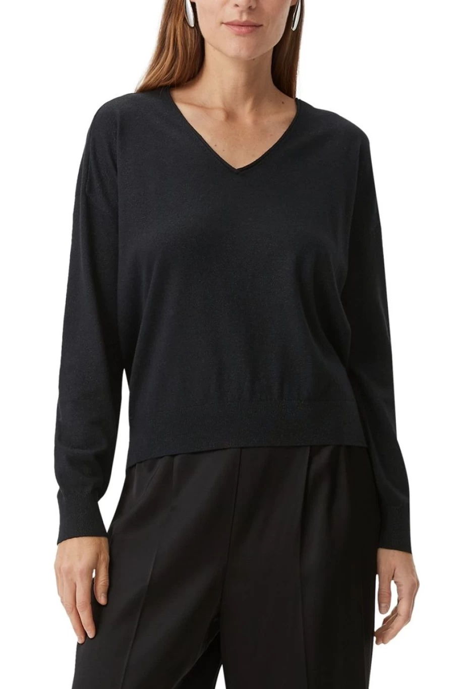 "COMMA Women's Black Knitted Glitter Yarn Jumper"