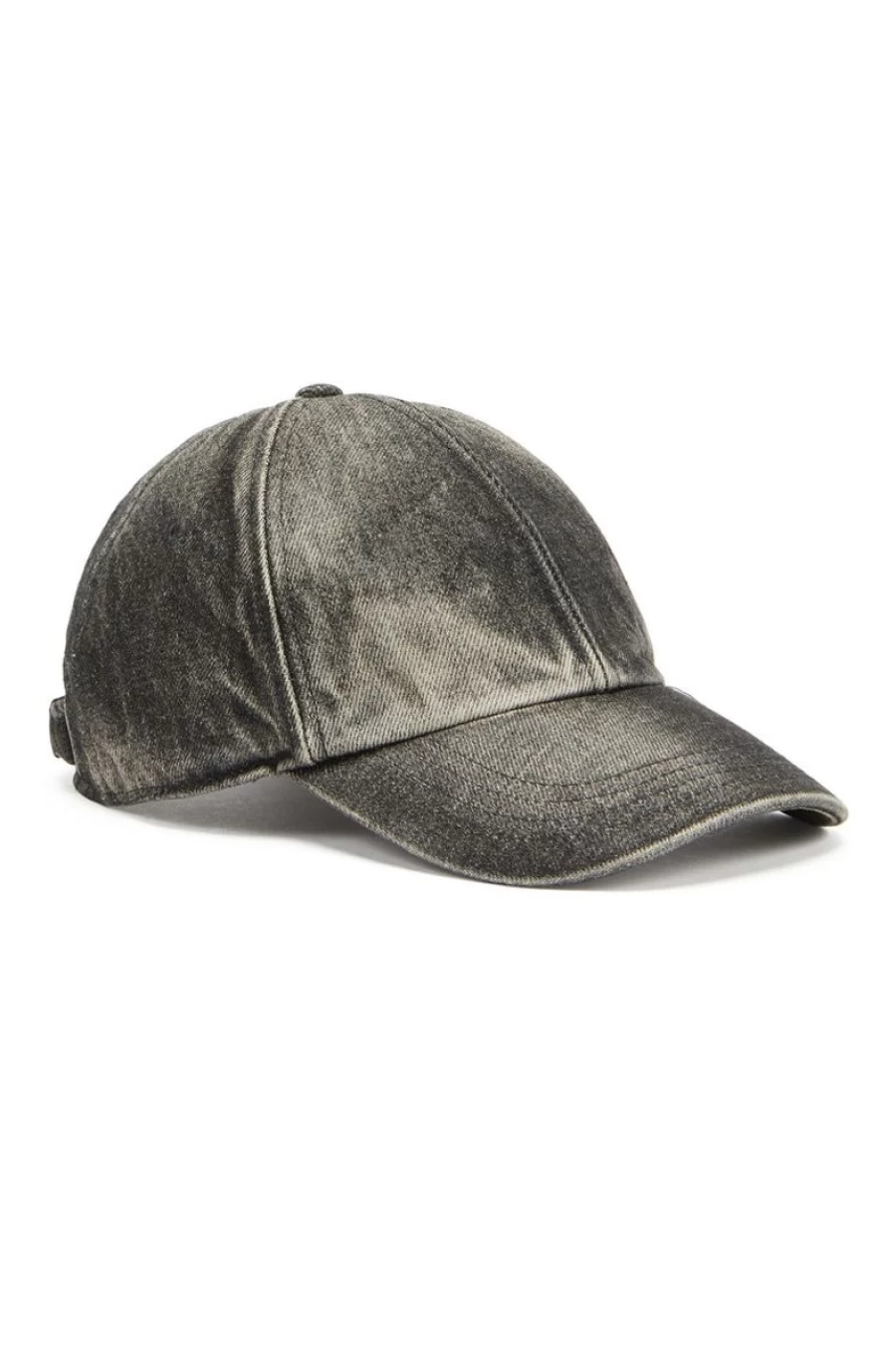DIESEL Men's Black Washed Denim Baseball Cap for Stylish Casual Wear