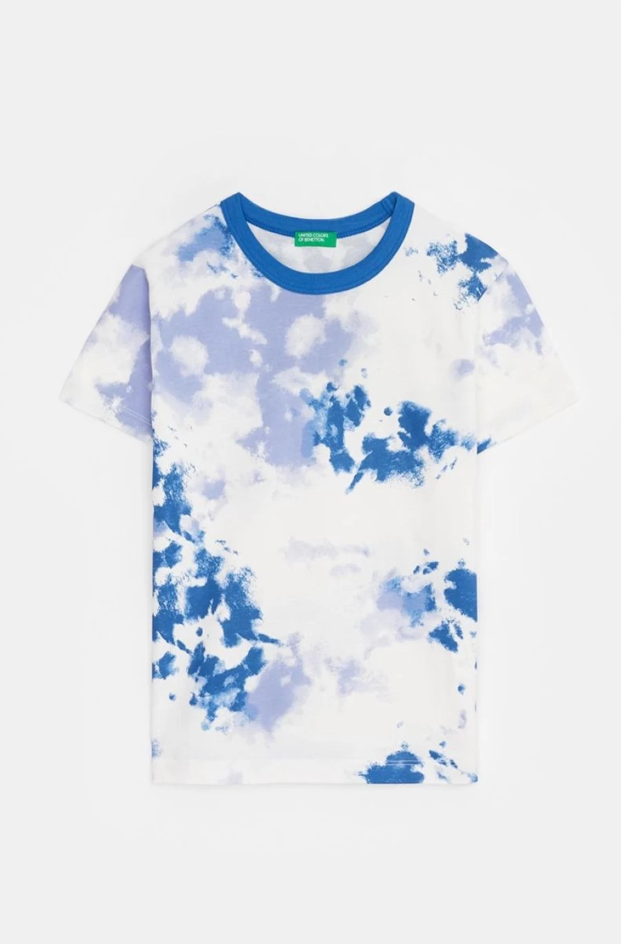 Benetton Boys' Blue Cotton Pajama Set with Patterned T-Shirt