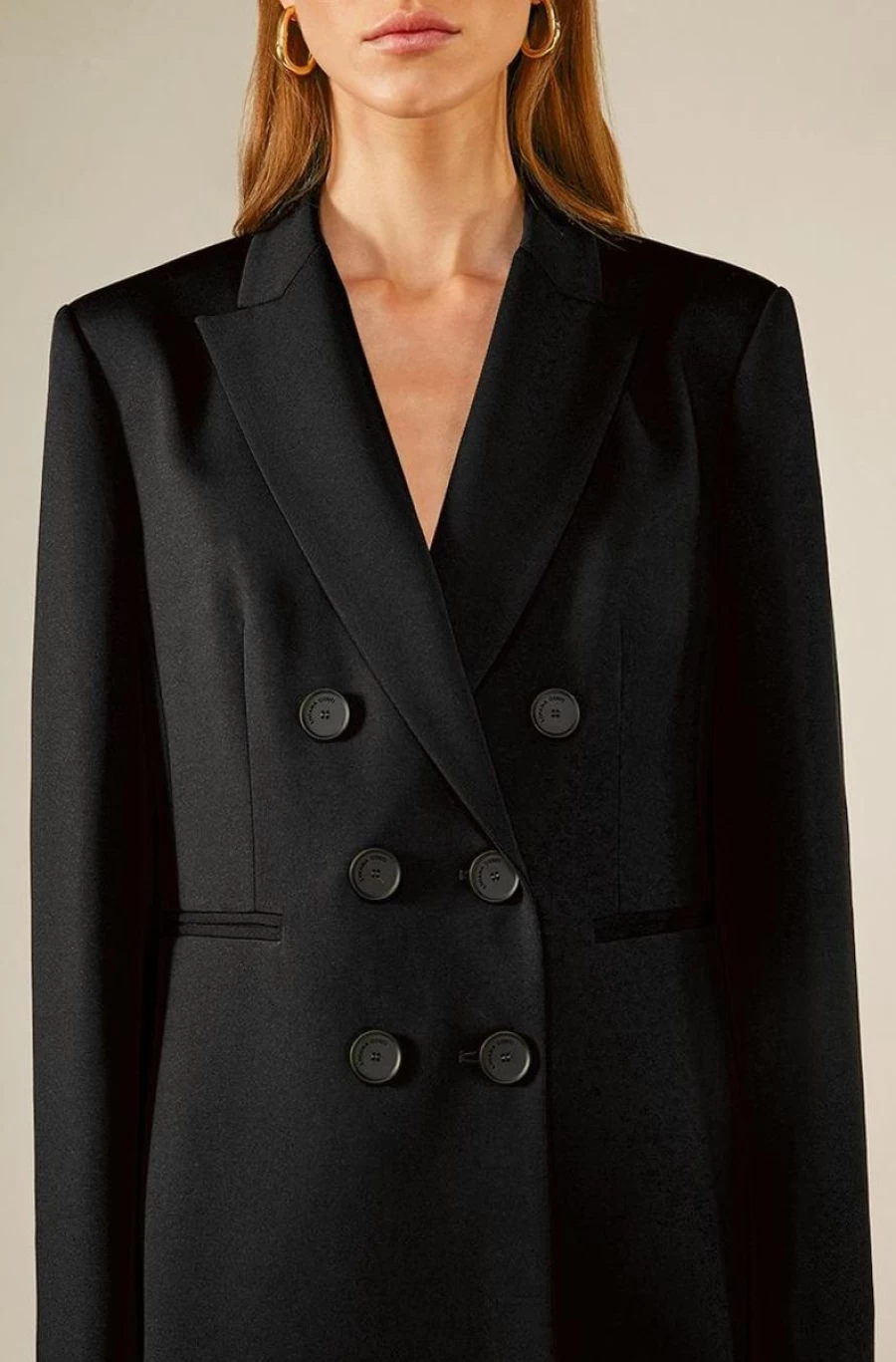 "LIVIANA CONTI Women's Regular Fit Double-Breasted Blazer – Classic Tailored Jacket"