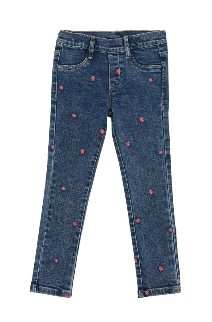 S.OLIVER Girls' Blue Embroidered Treggings Jeans for Stylish Comfort