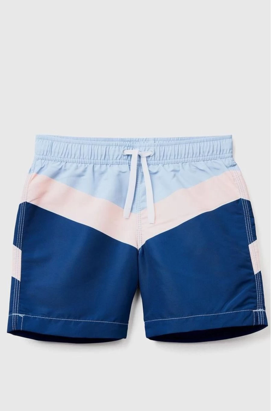 Benetton Boys' Color-Block Swim Trunks for Kids - Stylish Beach Shorts