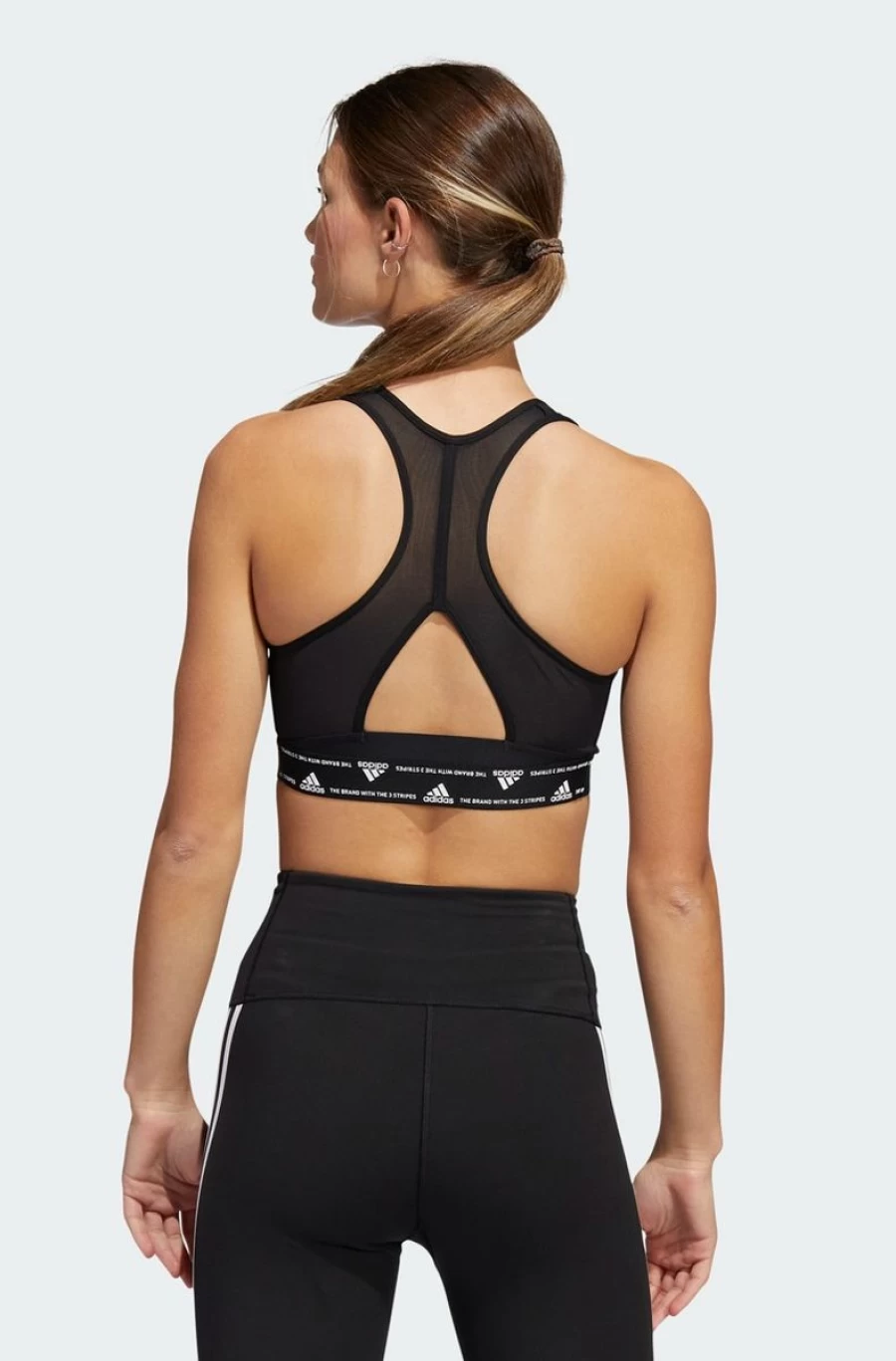 Adidas Powerreact Training Medium-Support Sports Bra for Women - Black