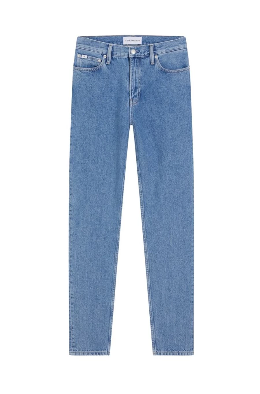 CALVIN KLEIN Women's Blue Mom Fit High-Rise Cotton Jeans