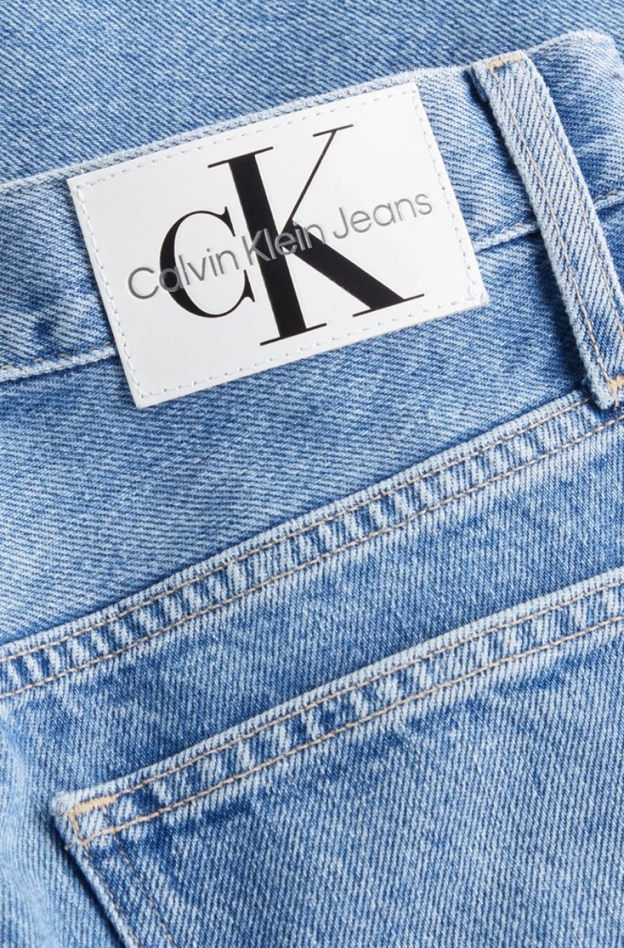 CALVIN KLEIN Women's Blue Mom Fit High-Rise Cotton Jeans