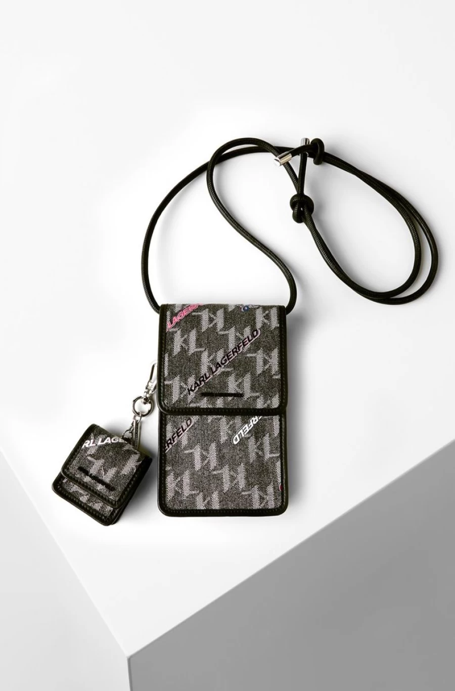 KARL LAGERFELD Women's K Monogram Denim Pouch With Future Logo - Multifunctional Crossbody Bag