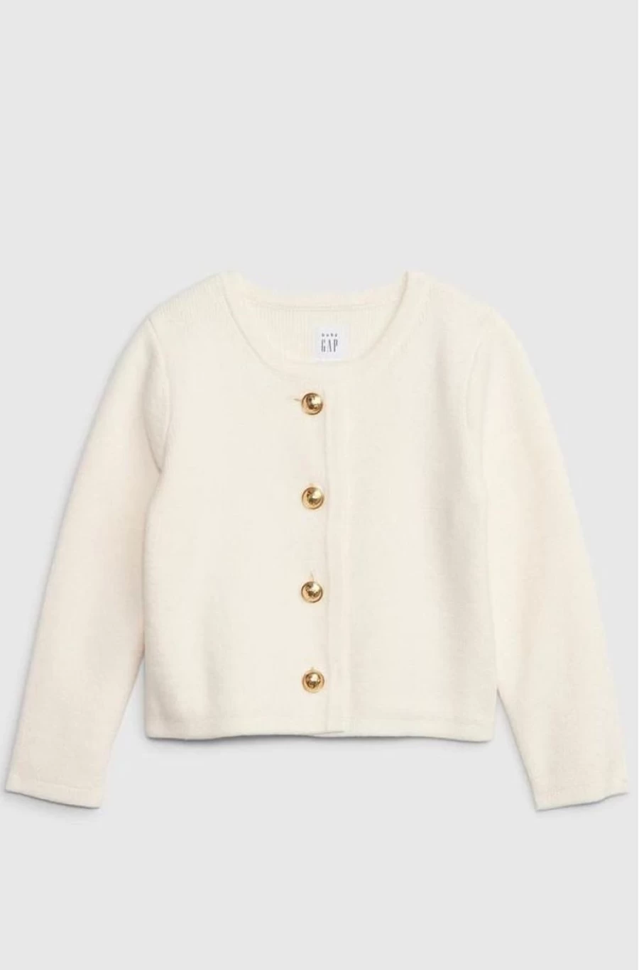GAP Girls Ivory Frost Beige Toddler Button Cardigan for Baby & Kids
