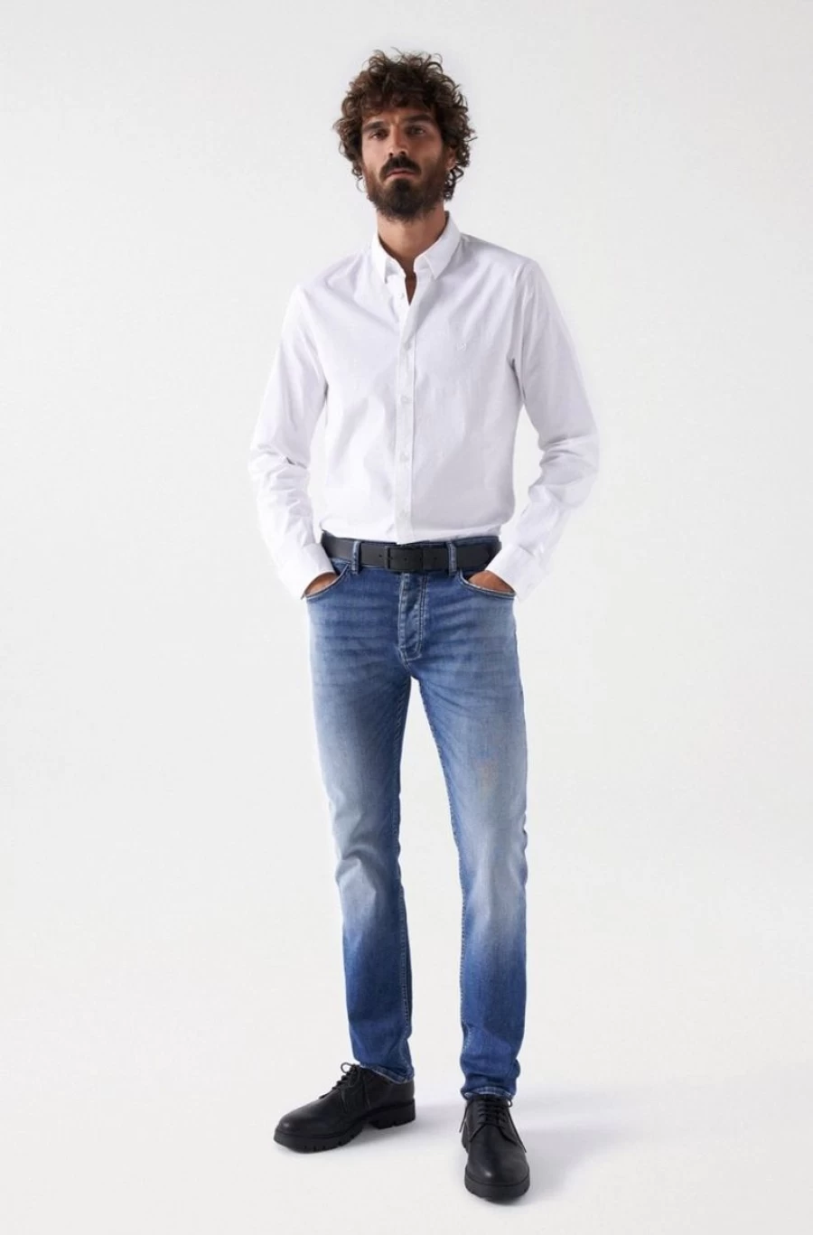 SALSA JEANS Men's Blue Regular Fit S-Active Denim Jeans for Comfort & Style