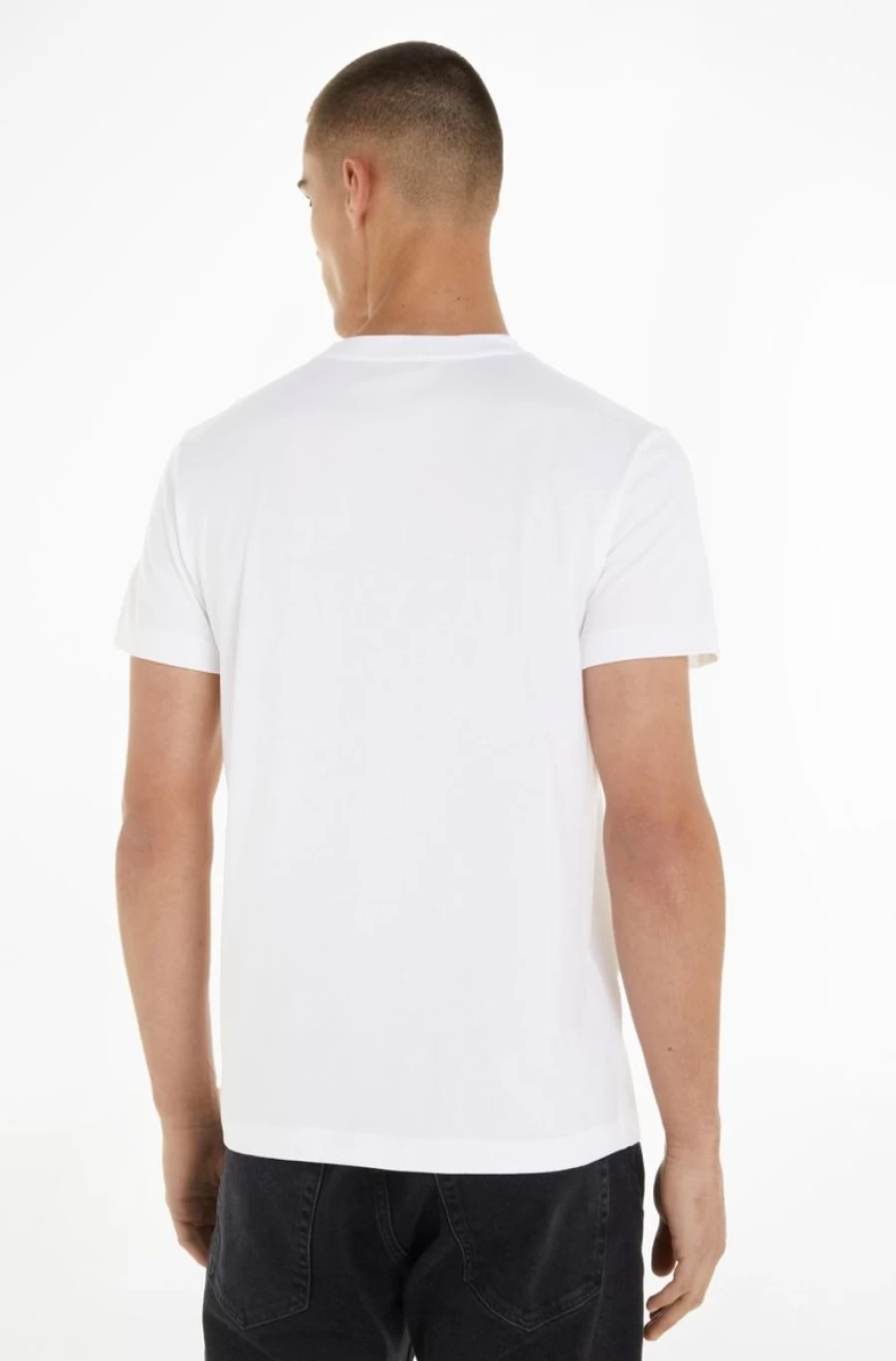 CALVIN KLEIN Men's White Crew Neck Logo T-Shirt