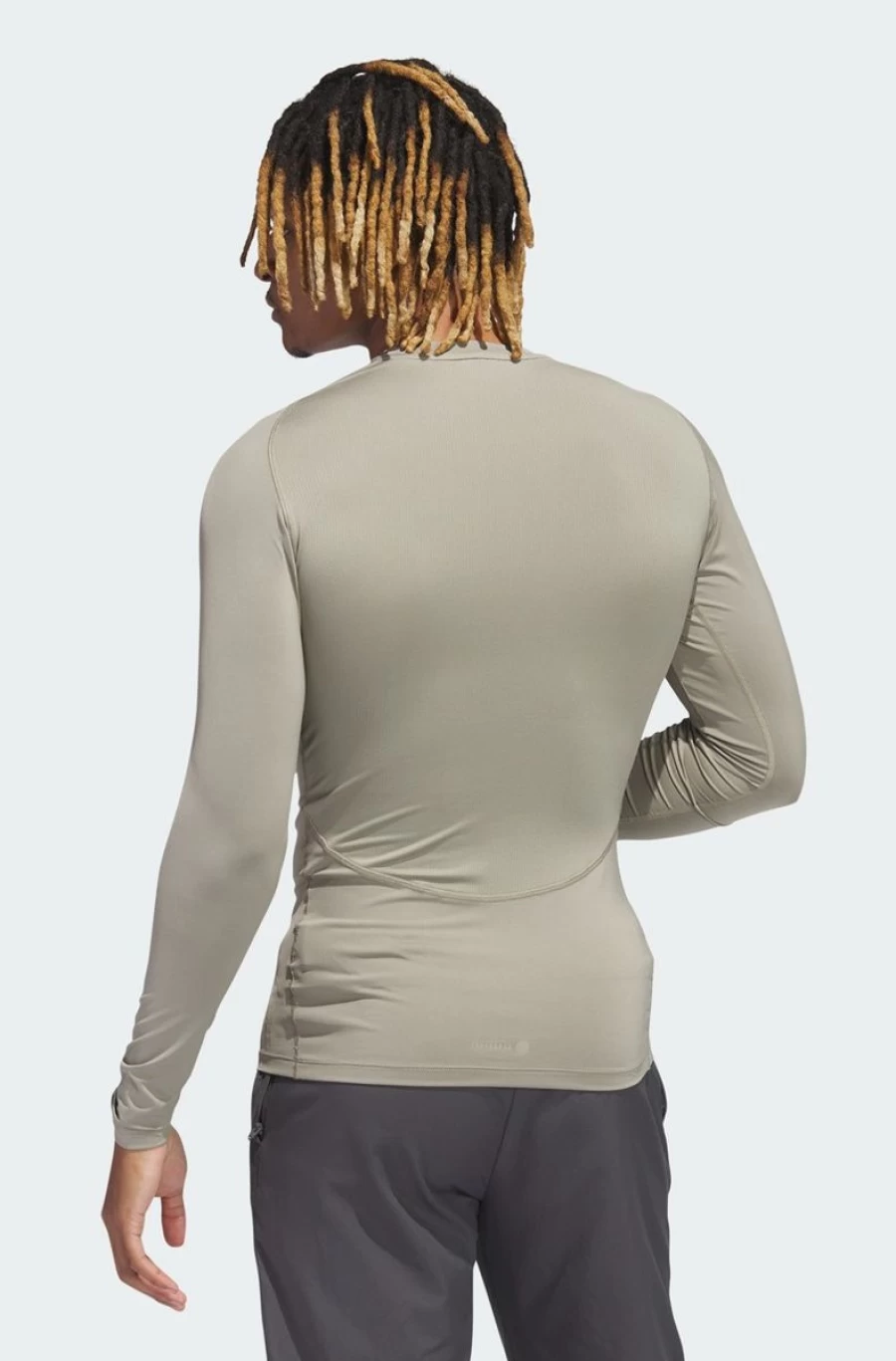 Adidas Men's Techfit Training Long Sleeve T-Shirt in Beige