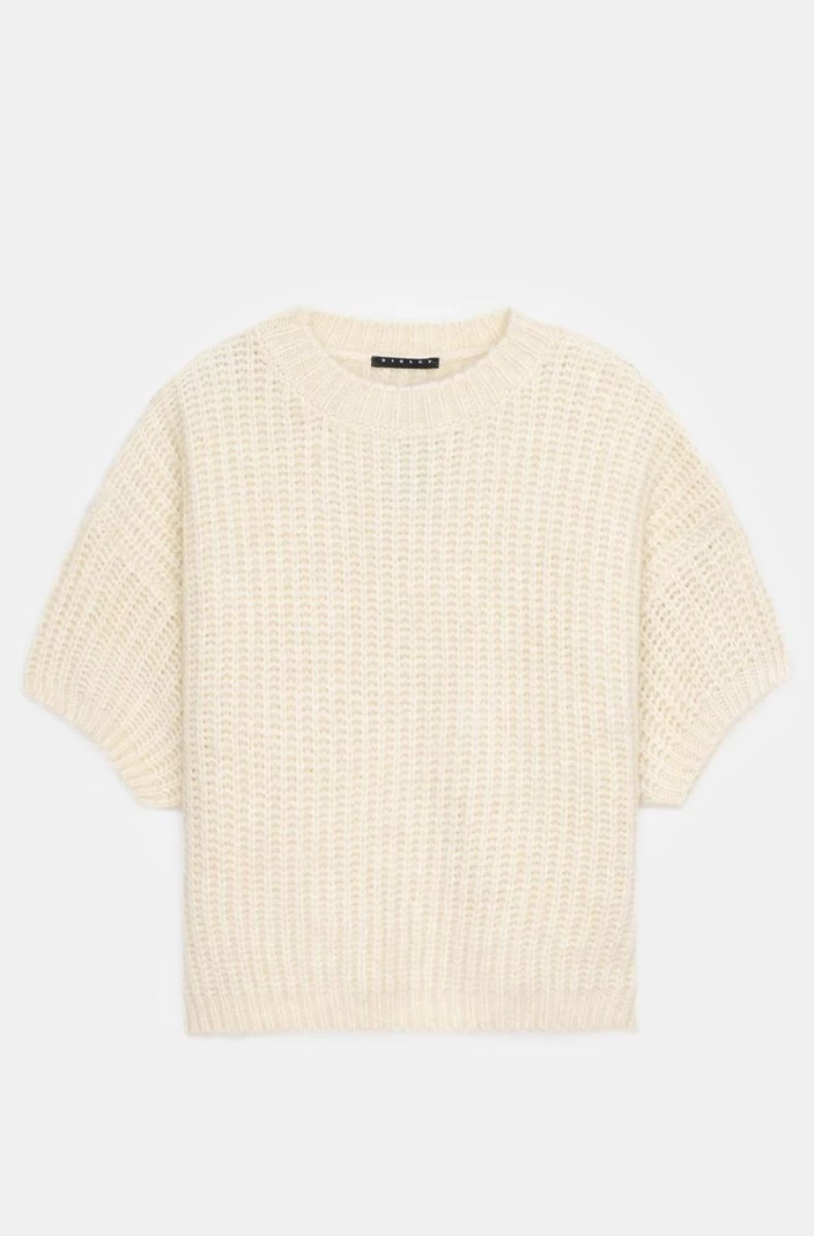 "SISLEY Boys' Beige Knitted Jumper With Wide Short Sleeves"