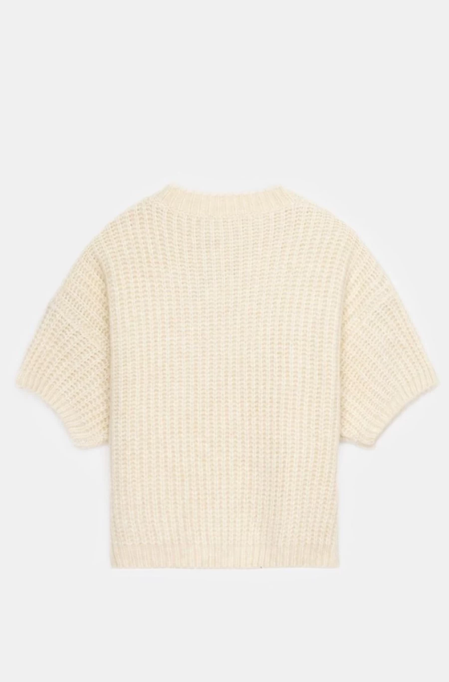 "SISLEY Boys' Beige Knitted Jumper With Wide Short Sleeves"