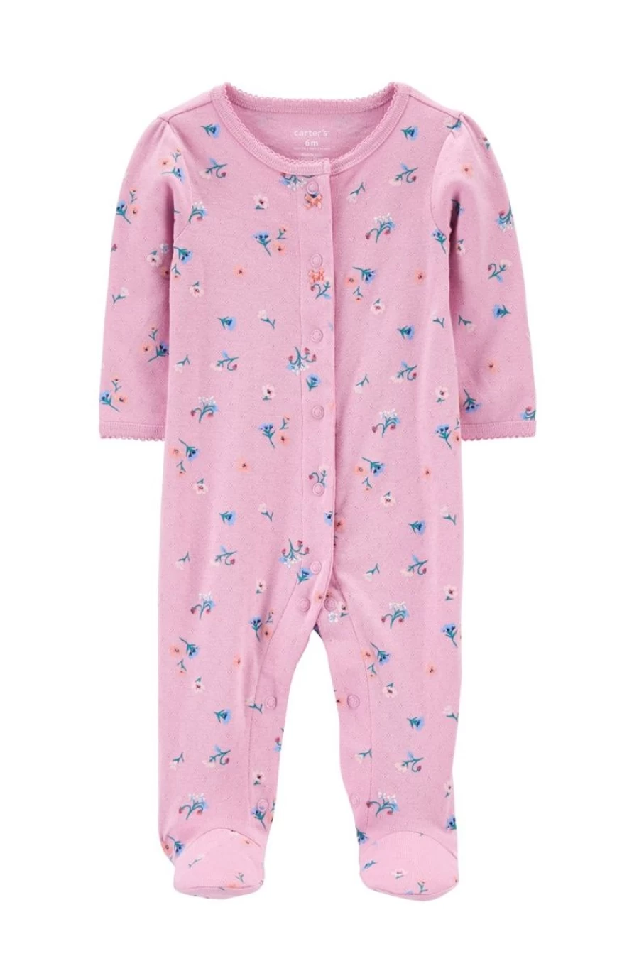 Carter's Pink Floral Snap-Up Cotton Sleep & Play for Girls