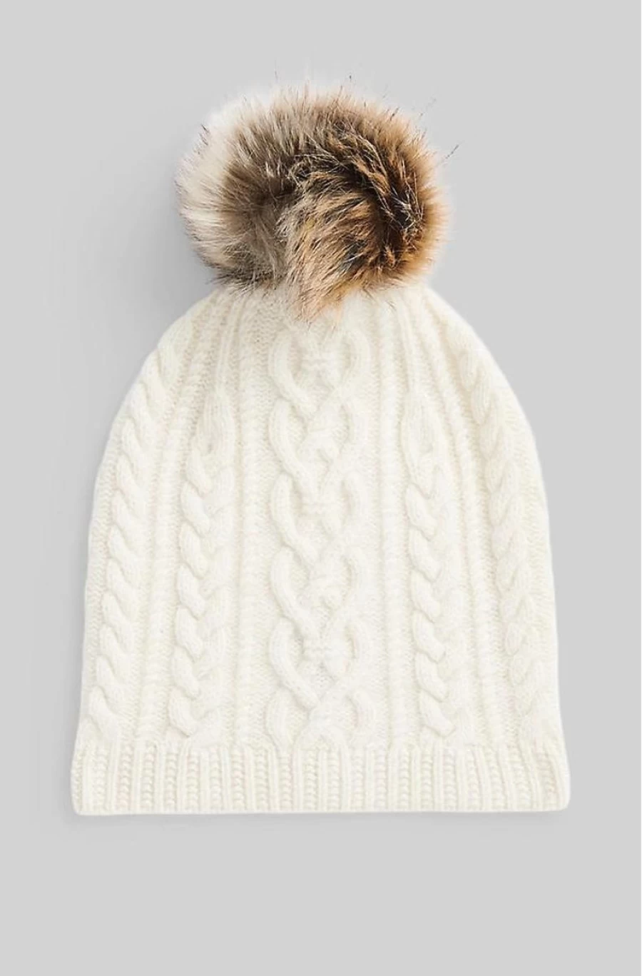 RALPH LAUREN Girls' Aran-Knit Wool-Blend Beanie - Soft Winter Hat for Kids