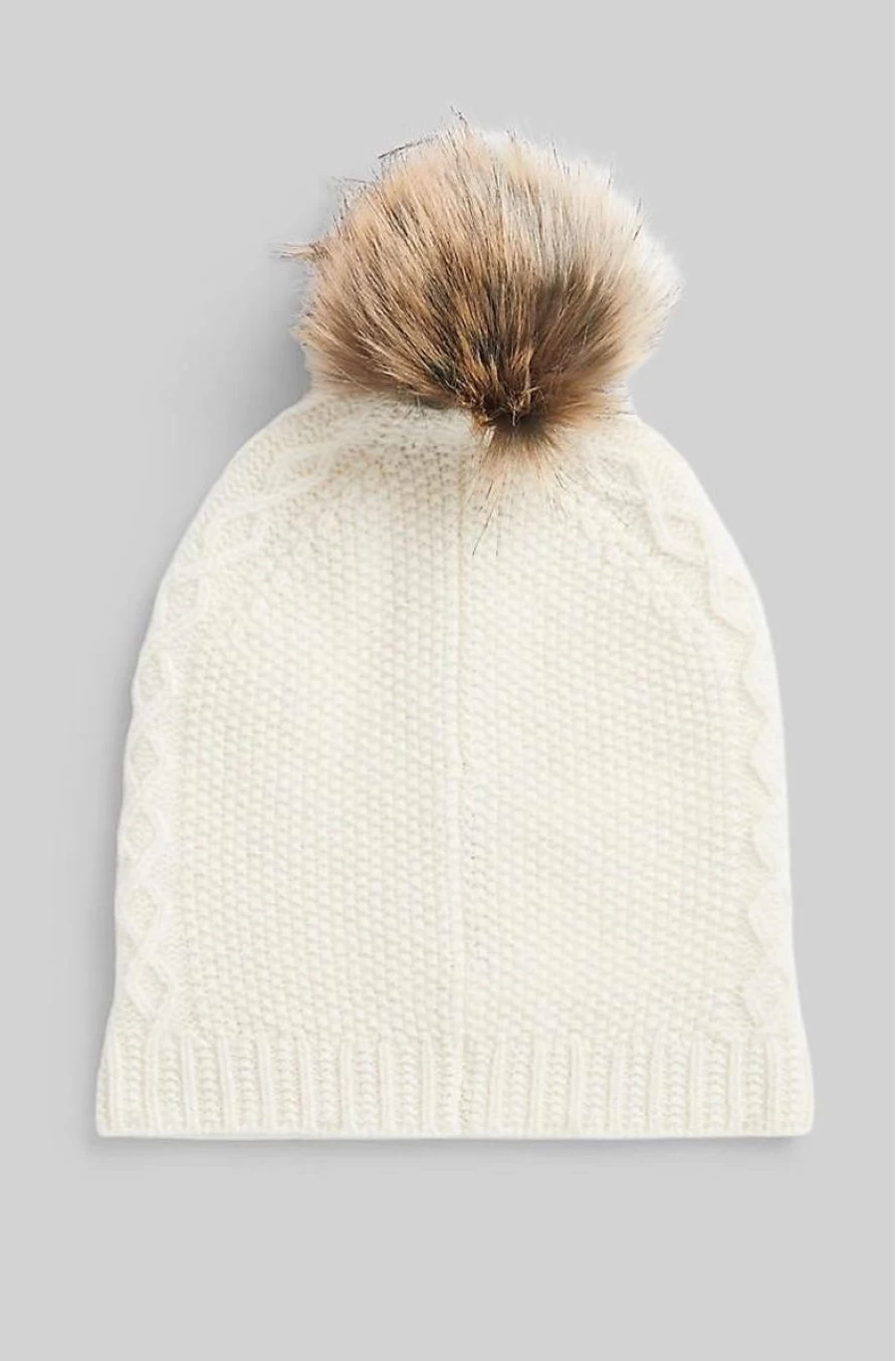 RALPH LAUREN Girls' Aran-Knit Wool-Blend Beanie - Soft Winter Hat for Kids