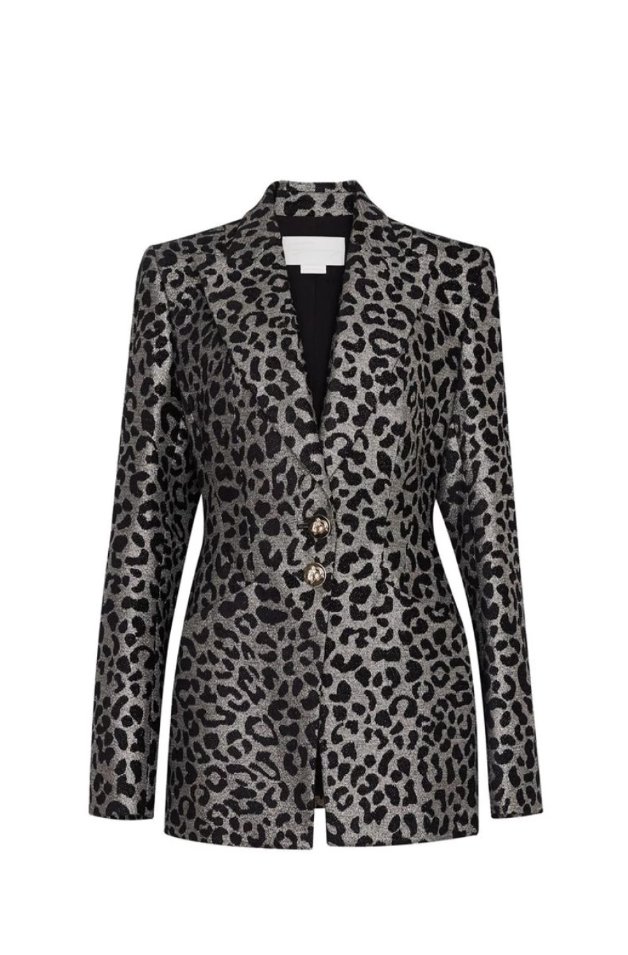 GENNY Women's Animal Print Single Breasted Blazer Jacket