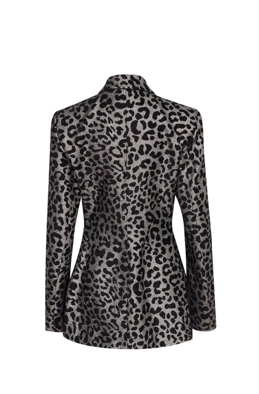 GENNY Women's Animal Print Single Breasted Blazer Jacket