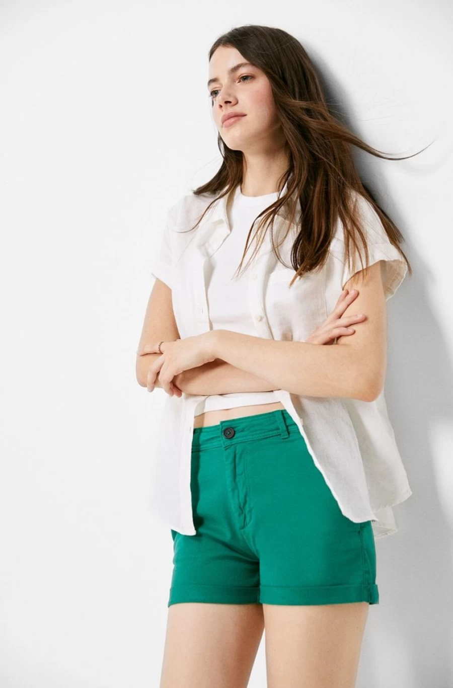 "SPRINGFIELD Women's Cotton Chino Shorts | Comfortable & Stylish Summer Shorts"