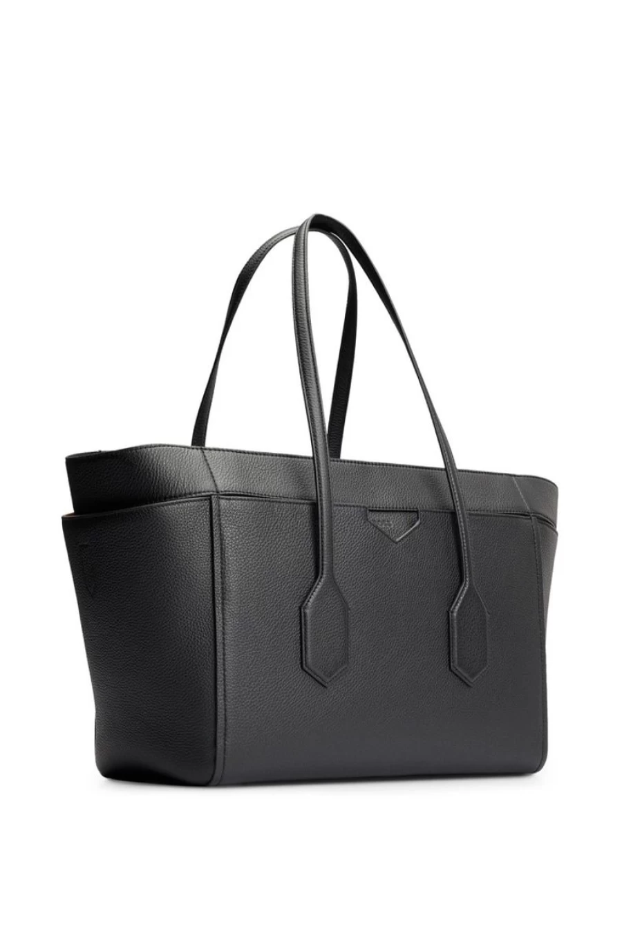 "HUGO BOSS Women's Leather Tote Bag with Embossed Logo - Stylish Designer Handbag"