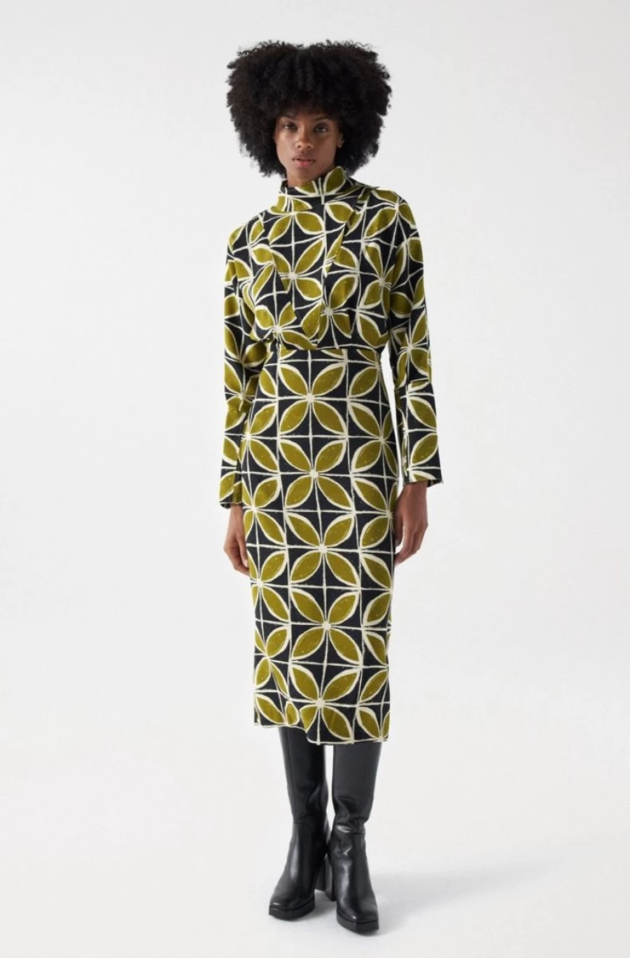 "SALSA JEANS Women's Floral Print Midi Dress - Stylish Summer Dress with Vibrant Floral Pattern"