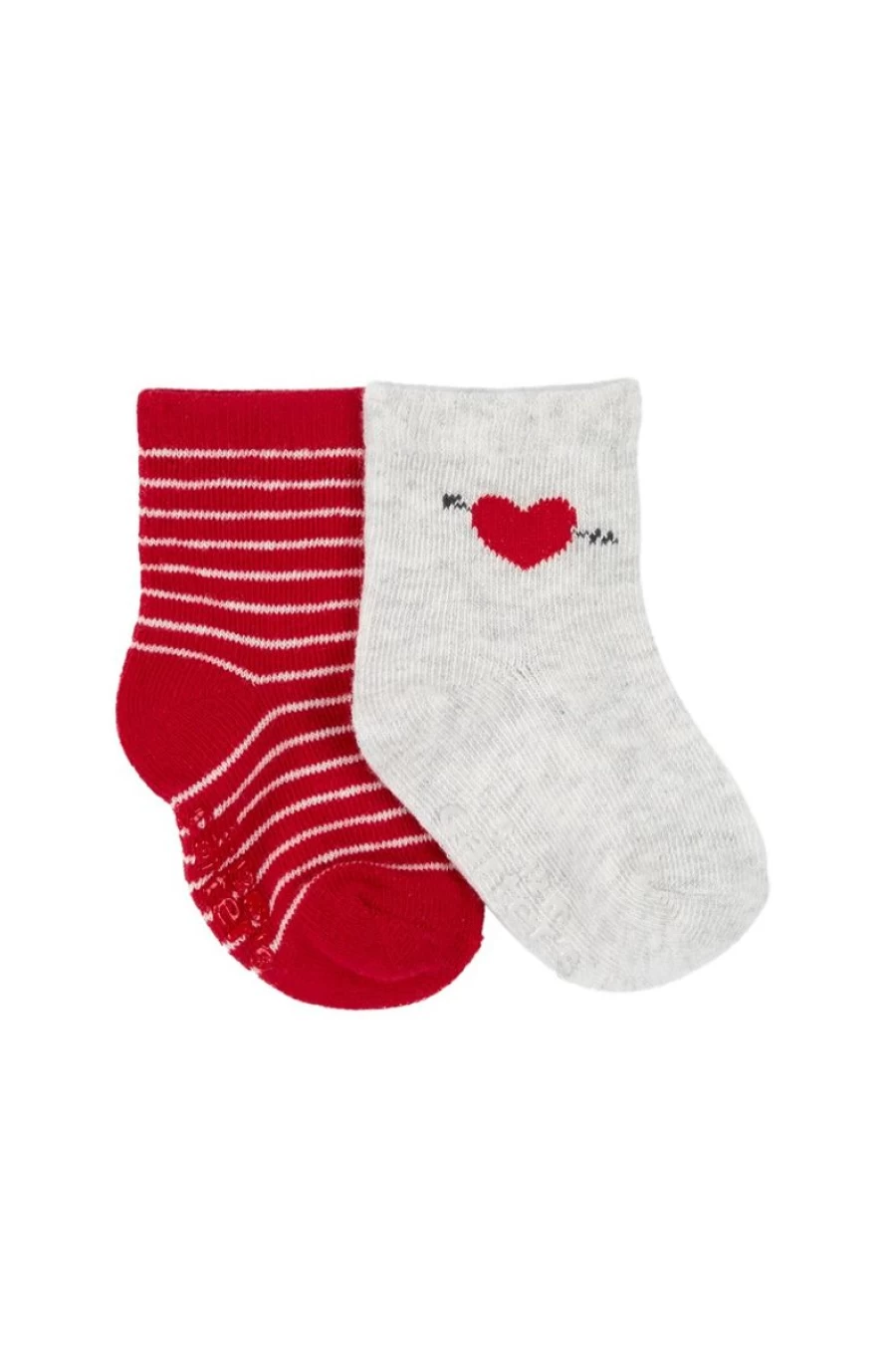 Carter's Girls Red/Gray 2-Pack Valentine's Day Socks for Baby