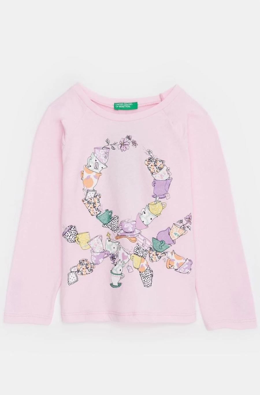 Benetton Girls' Two-Tone Cotton Pyjamas - Soft & Comfortable Sleepwear