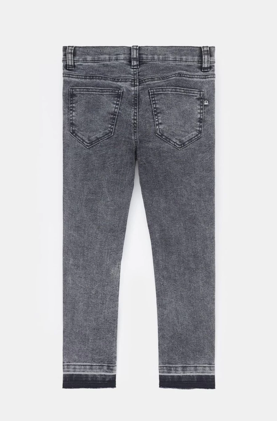 BENETTON Girls' Gray Eco-Friendly Recycled Denim Jeans for Sustainable Fashion