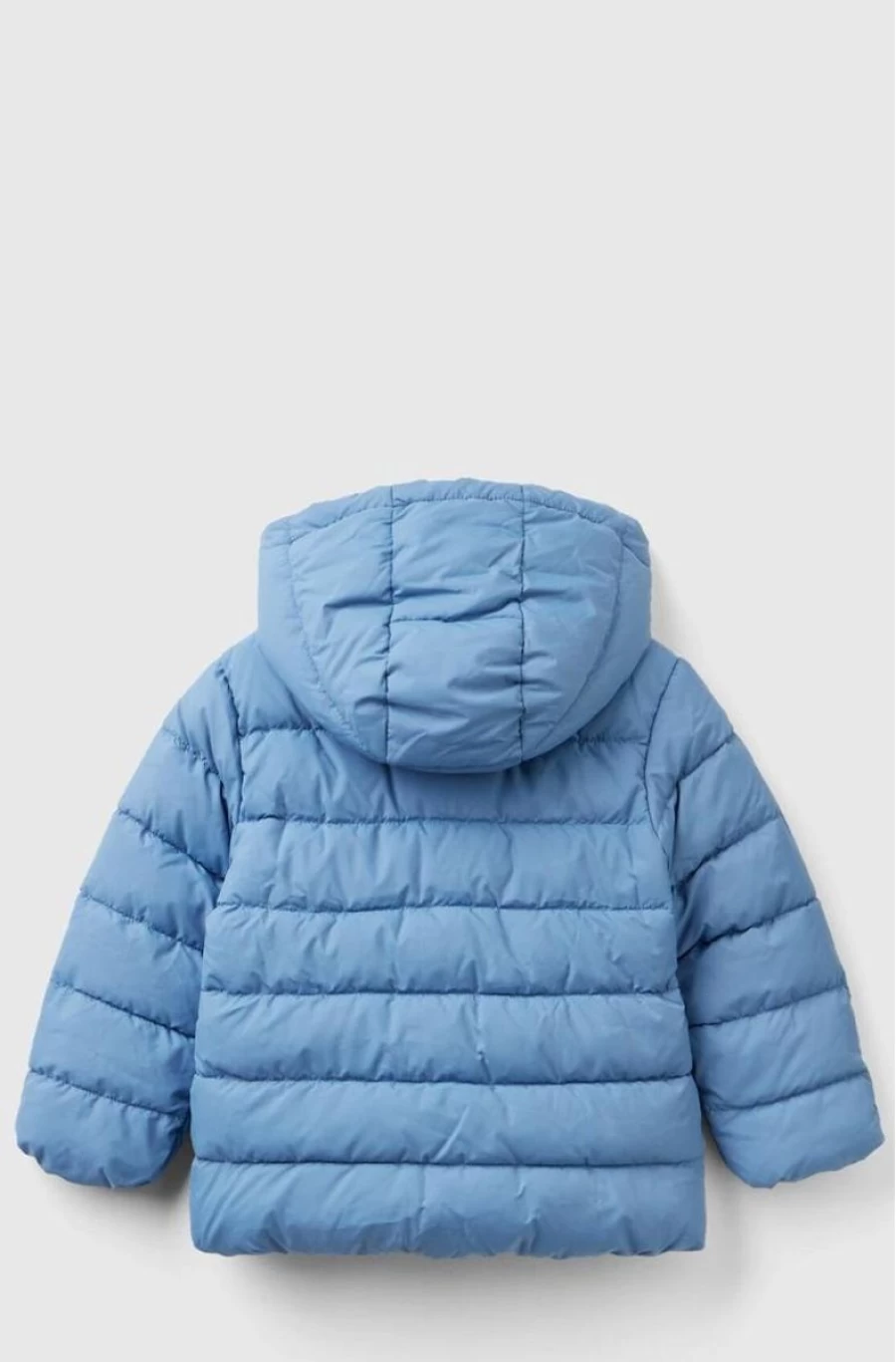 Benetton Boys' Red Hooded Puffer Jacket with Logo - Warm Winter Coat