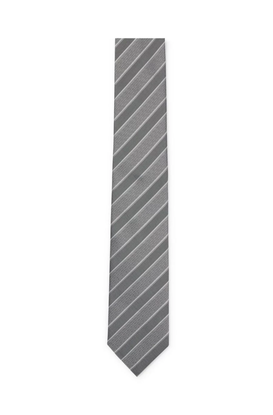HUGO BOSS Men's Silk Jacquard Tie with Diagonal Stripes - Premium Luxury Necktie