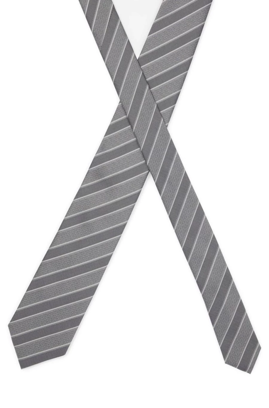 HUGO BOSS Men's Silk Jacquard Tie with Diagonal Stripes - Premium Luxury Necktie