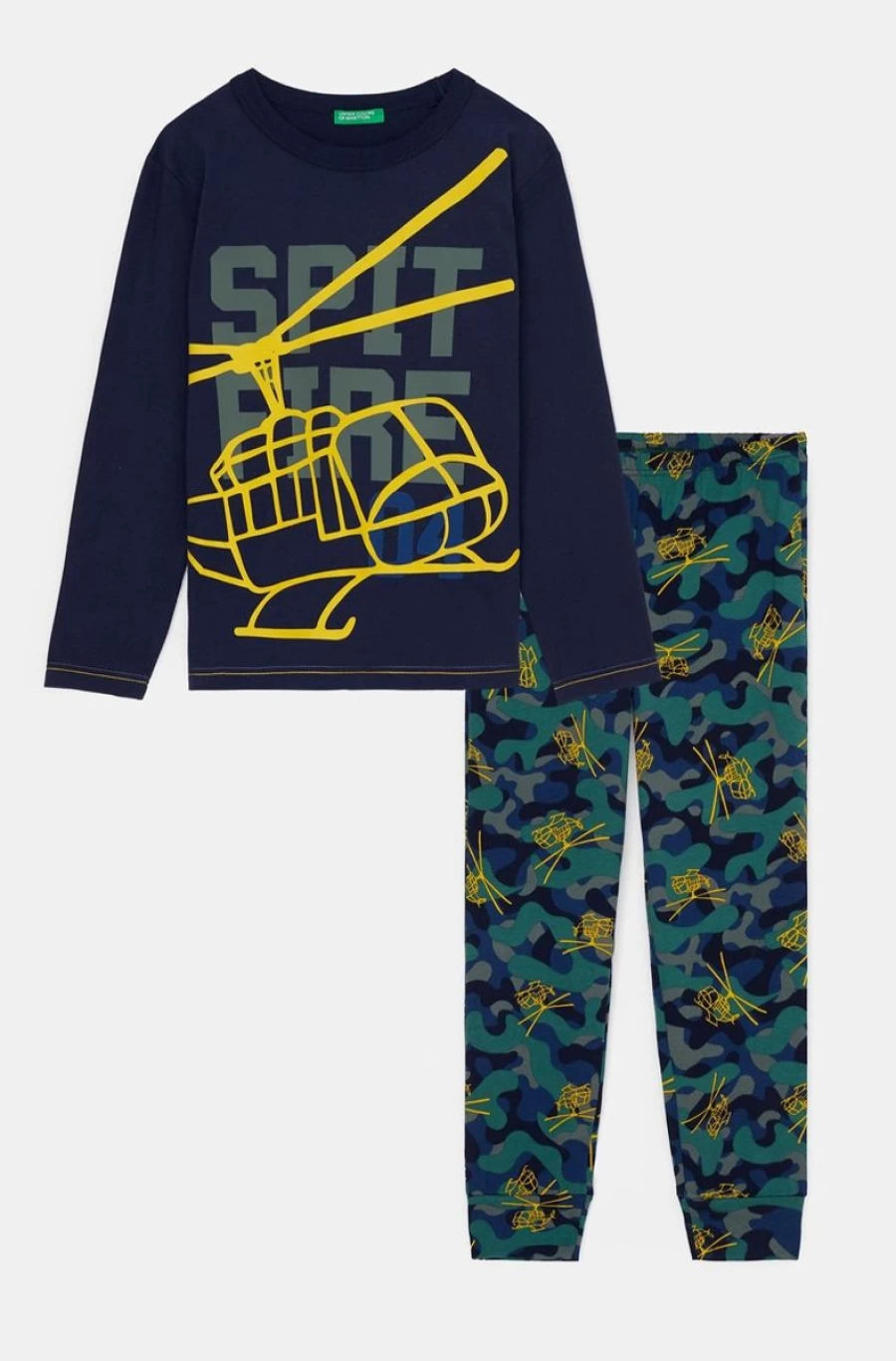 Benetton Boys' Long Sleeve Cotton Pyjamas - Multi Color Comfort Sleepwear