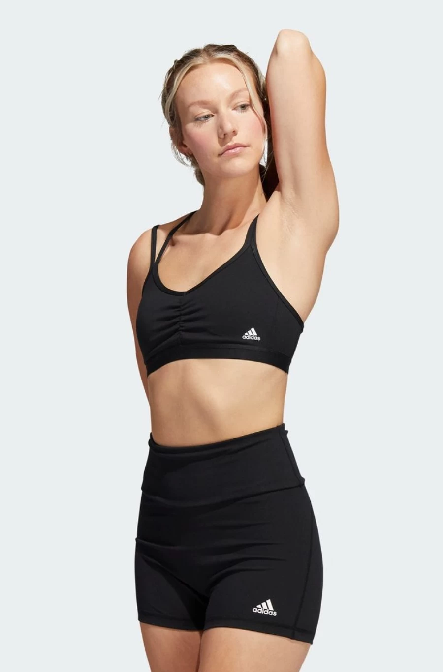 Adidas Women's Black Yoga Essentials Light-Support Bra for Comfort & Performance