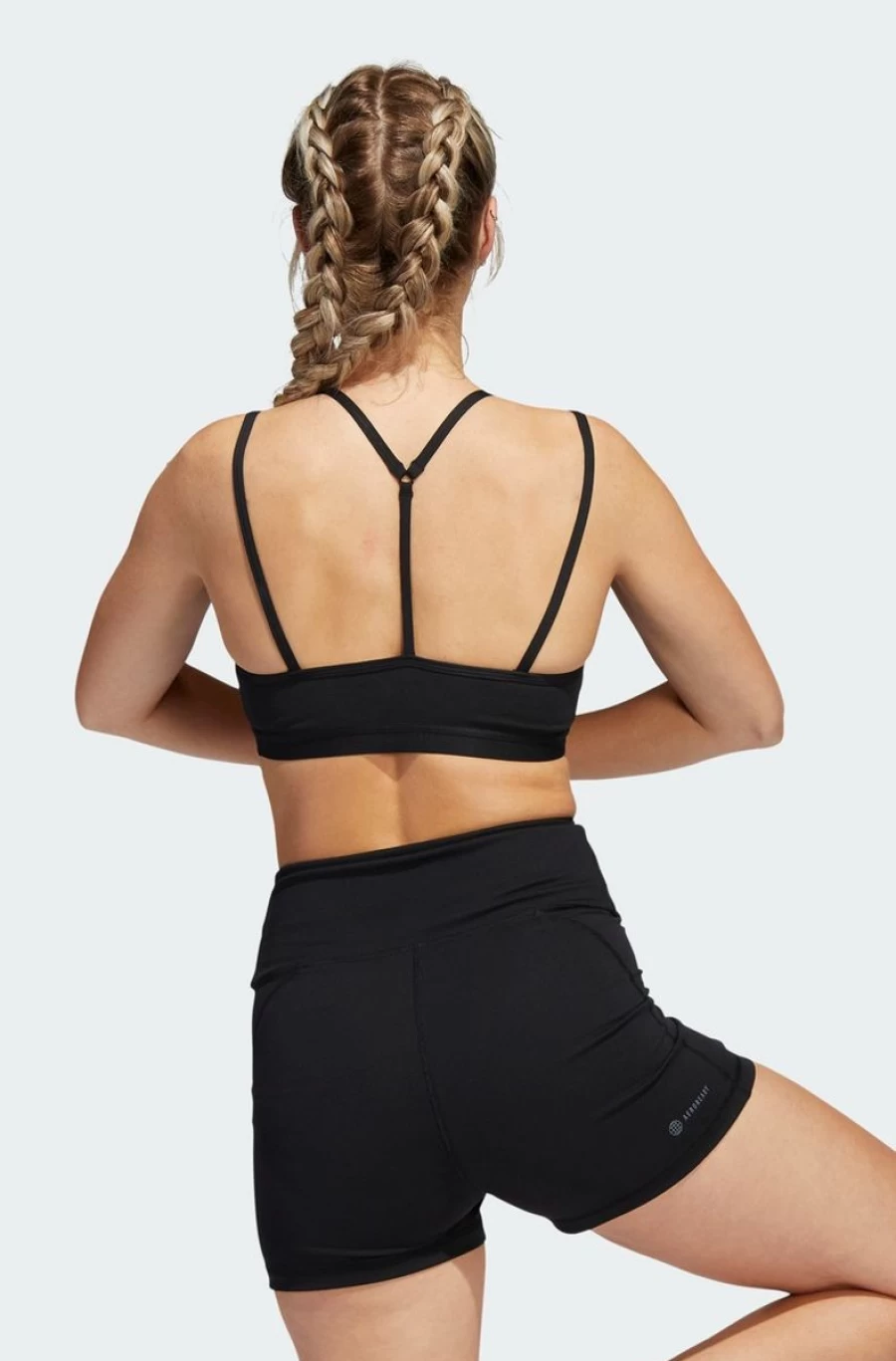 Adidas Women's Black Yoga Essentials Light-Support Bra for Comfort & Performance