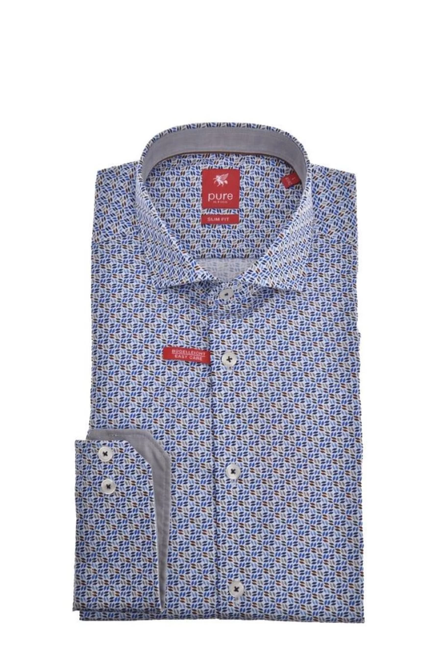 "PURE H.TICO Men's Slim Fit City Pattern Long Sleeve Shirt"
