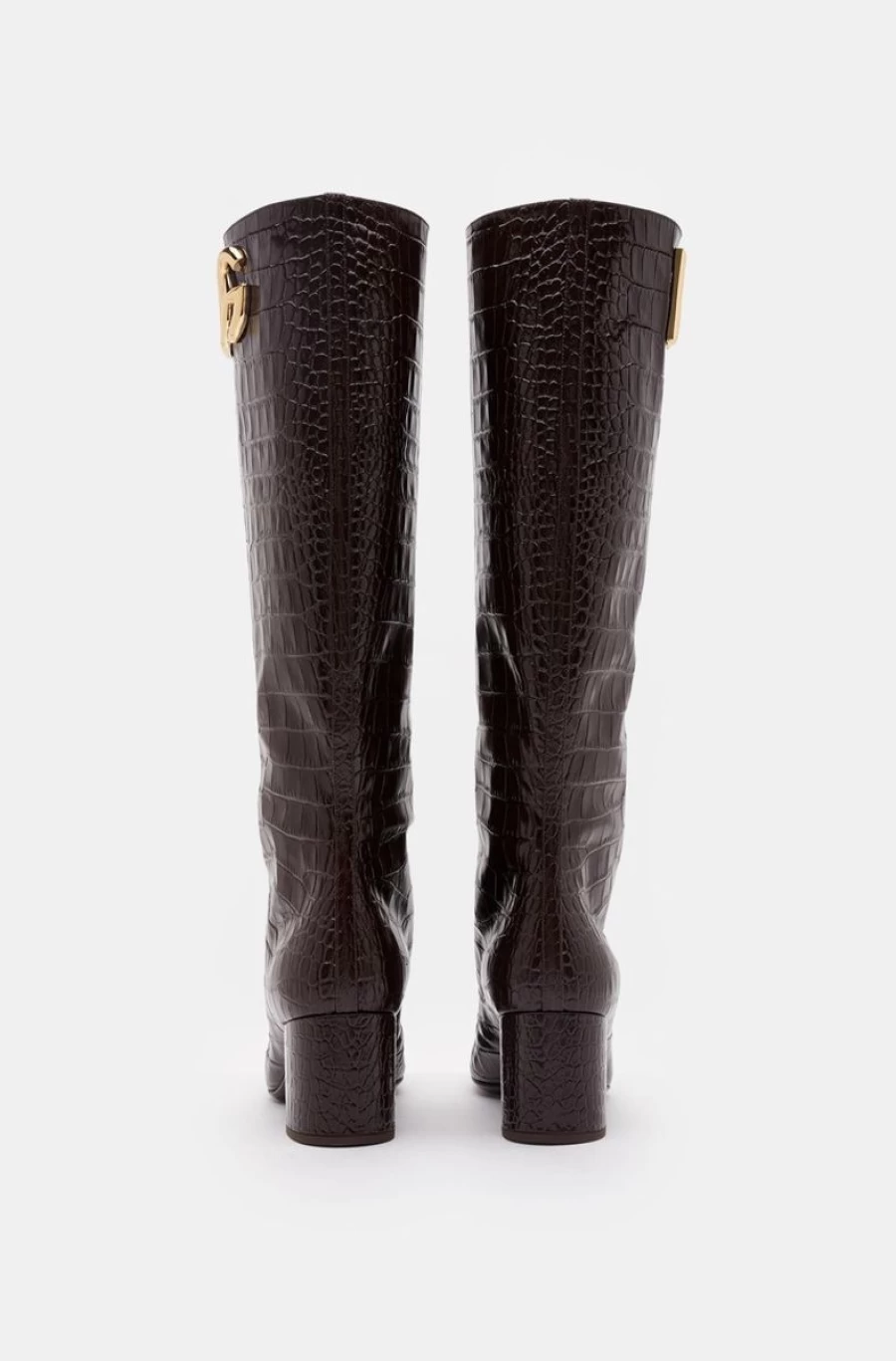 DOLCE & GABBANA Women's Brown Crocodile-Print Leather Boots