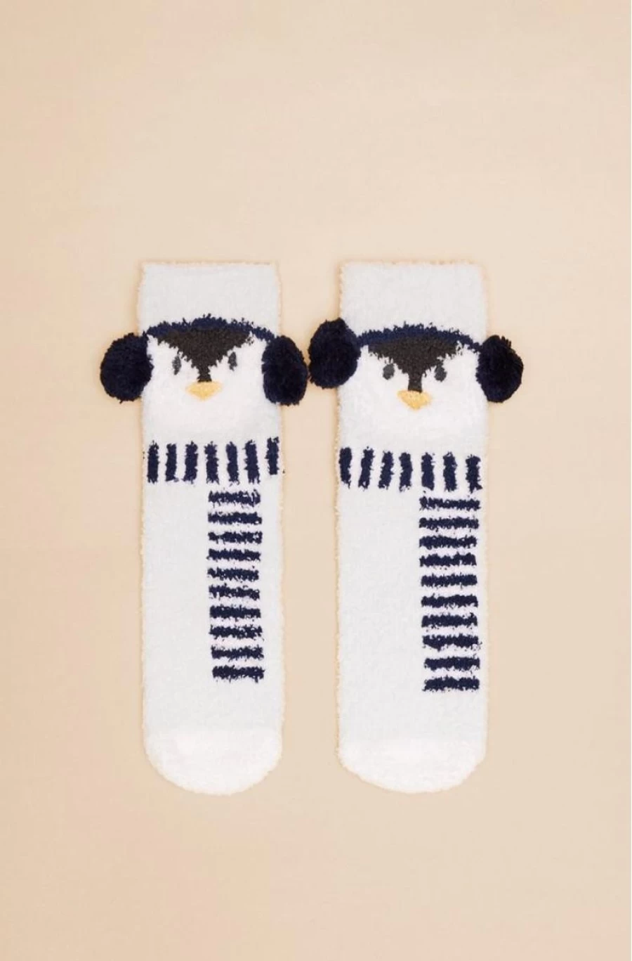 "WOMEN'SECRET Fluffy Penguin Scarf Socks for Women - Cozy Winter Accessories"