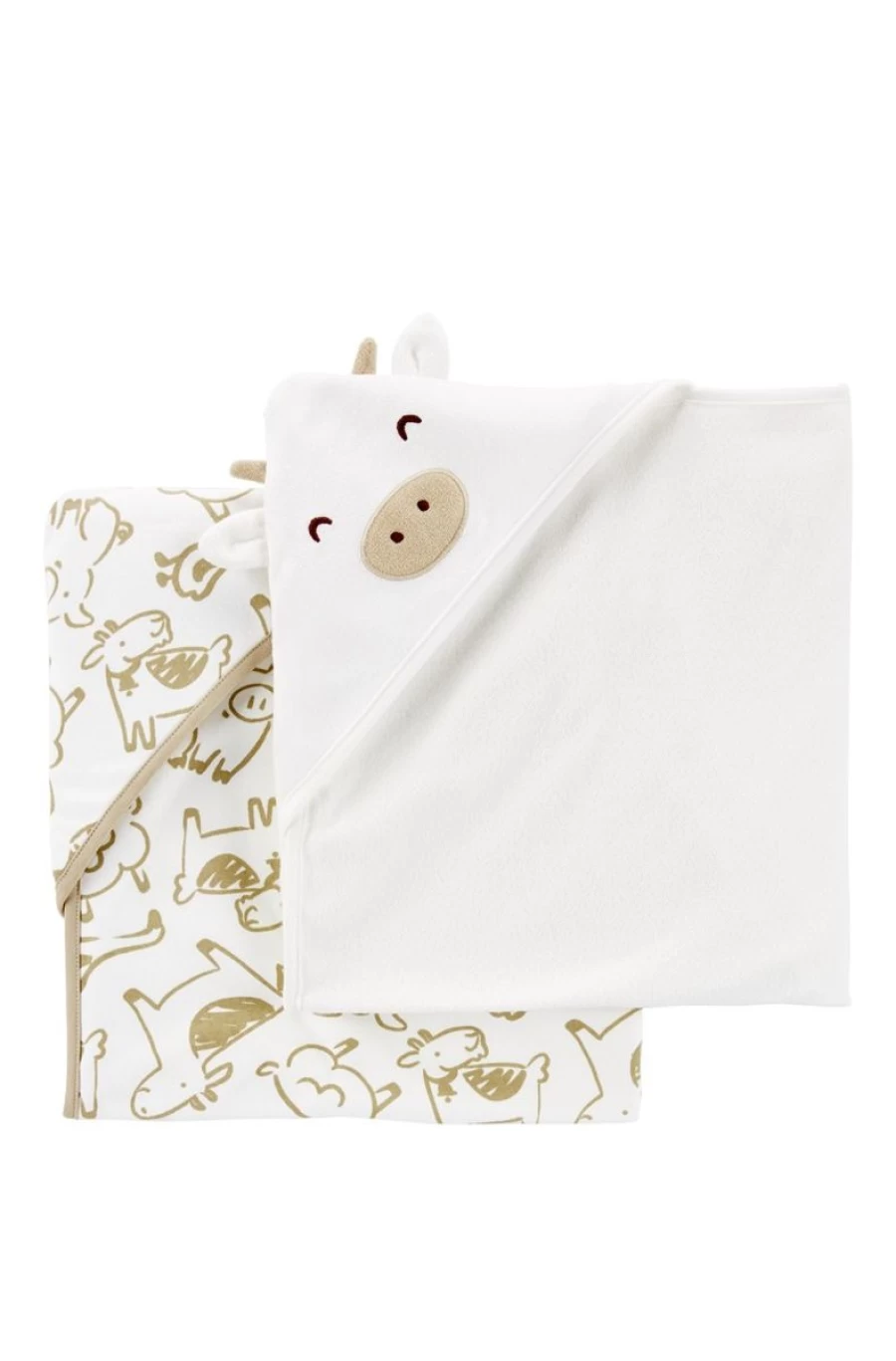 CARTER'S Boys 2-Pack Soft Hooded Baby Towels for Newborns & Infants