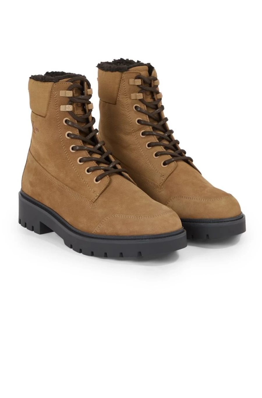 CALVIN KLEIN Men's Combat Boots - Suede Lace-Up Military Style Ankle Boots for Men