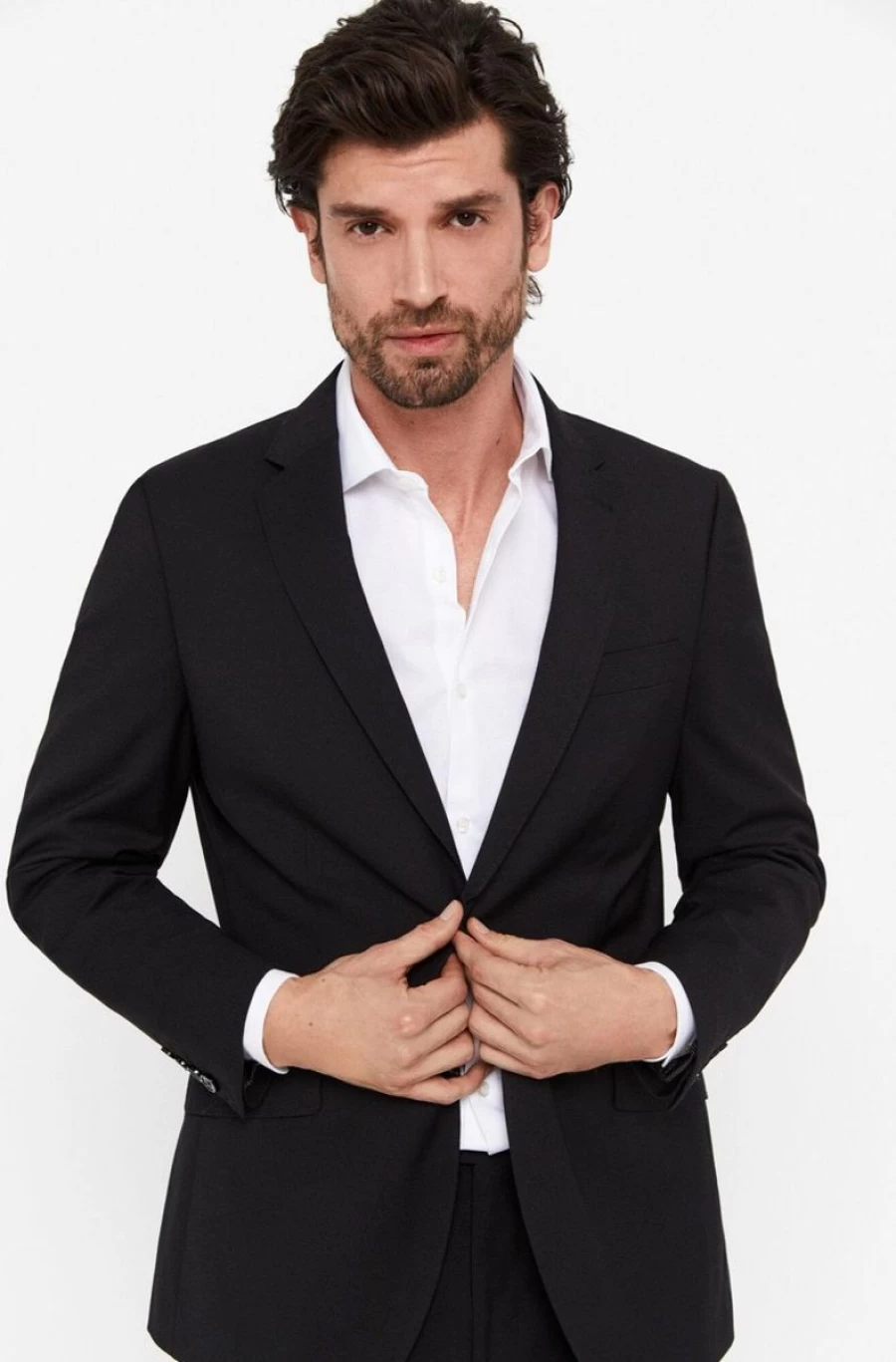 "CORTEFIEL Men's Black Blazer Series XXI – Classic Formal Jacket"