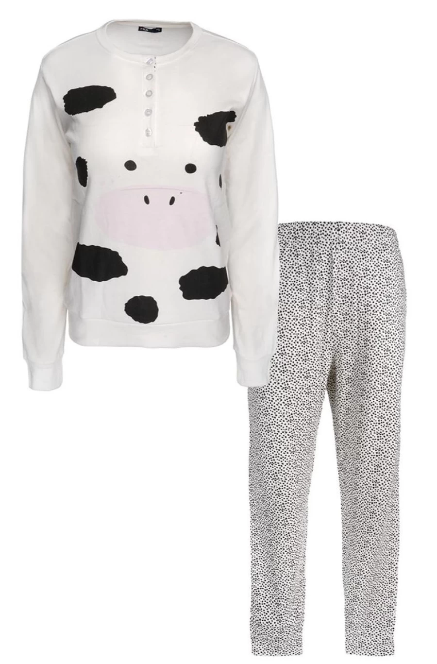 FILA Women's Comfort Cotton Long-Sleeved Pyjamas for Sleep & Lounge