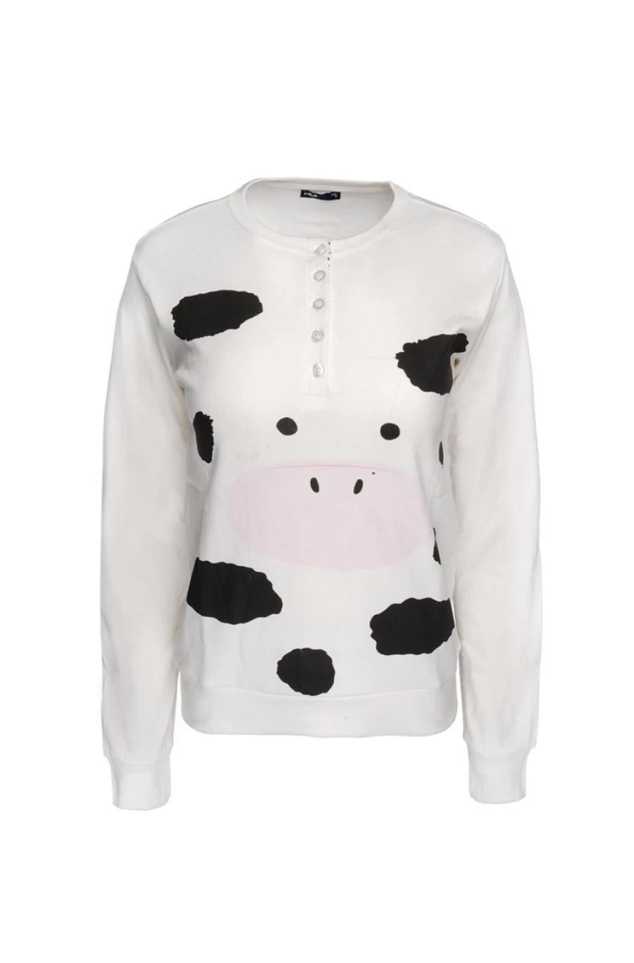 FILA Women's Comfort Cotton Long-Sleeved Pyjamas for Sleep & Lounge