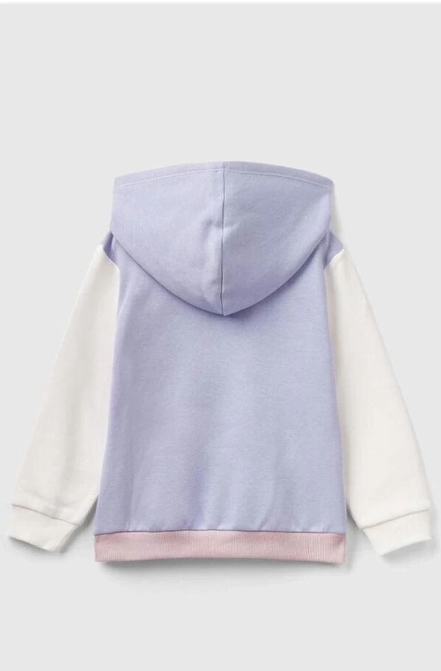 Benetton Girls' Pink Cotton Blend Zip-Up Hooded Sweatshirt