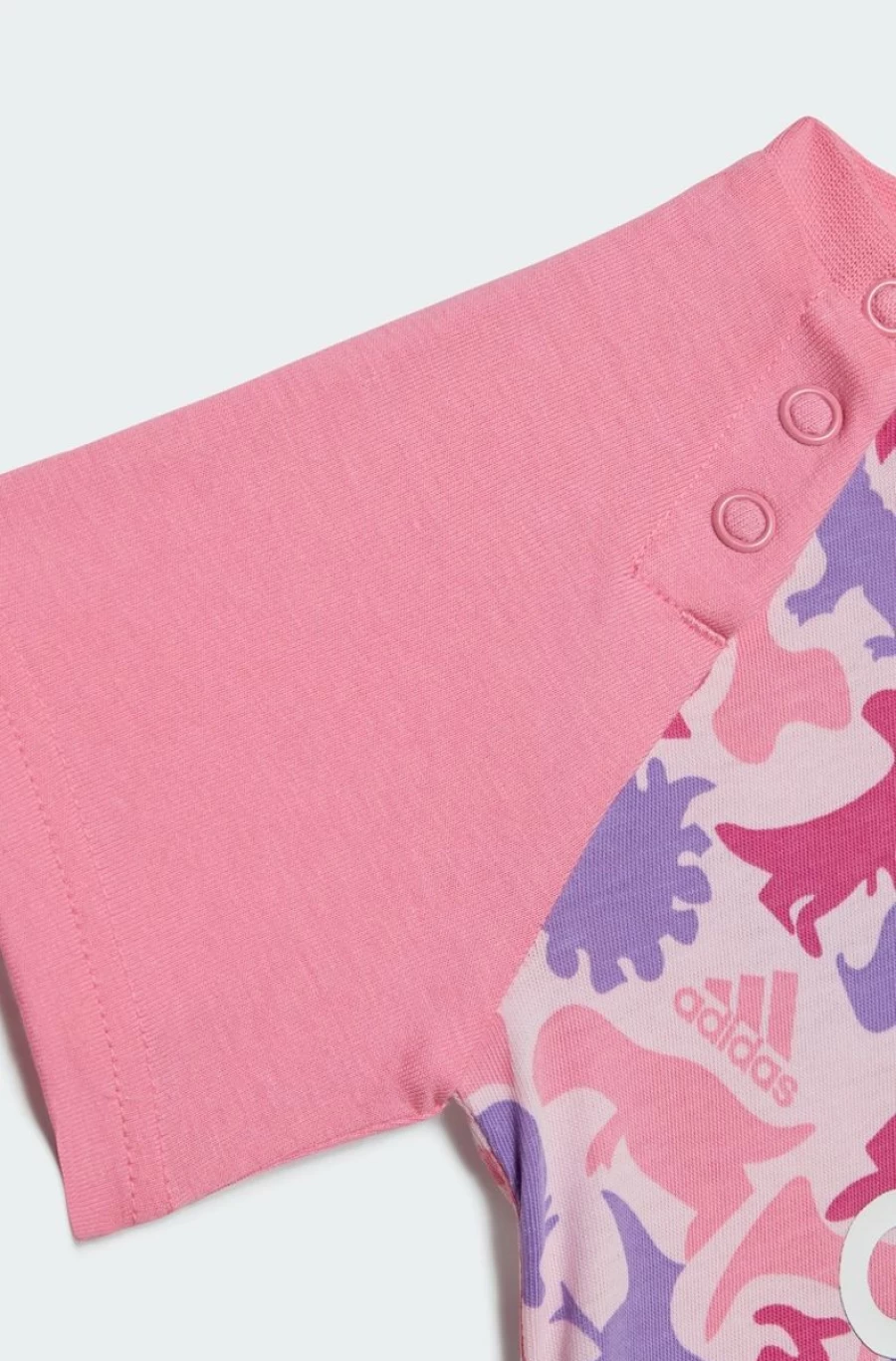 Adidas Boys Pink Dinosaur Camo Print T-Shirt and Shorts Set