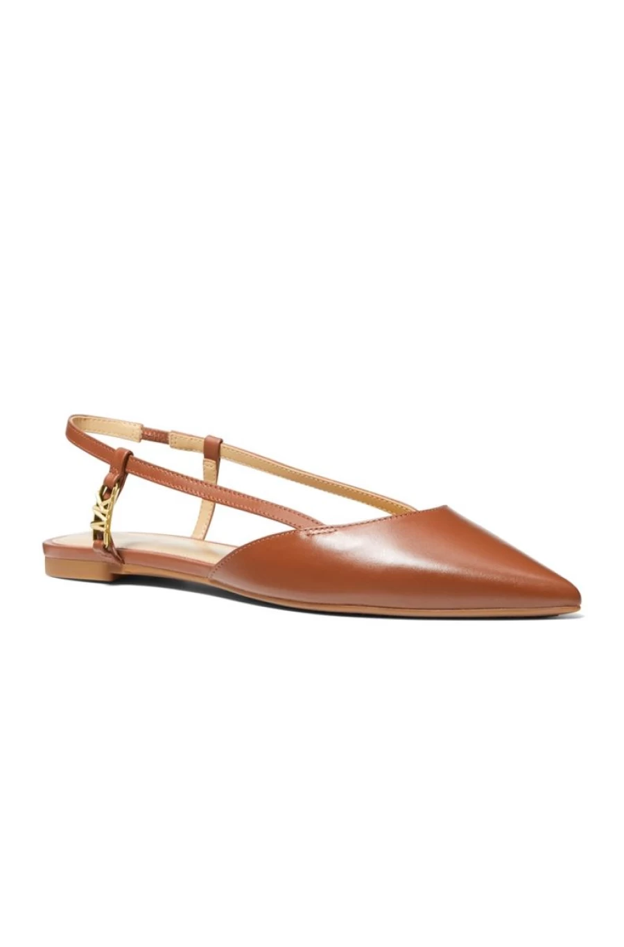 MICHAEL KORS Women's Veronica Leather Slingback Sandals – Stylish Heeled Slide Shoes for Women